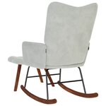 vidaXL Chaise à bascule avec tabouret en velours gris clair
