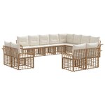 vidaXL Ensemble de canapés d'extérieur 12 pc Blanc Naturel et Crème