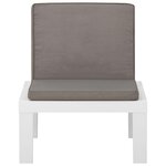 vidaXL Chaises de salon de jardin et coussins lot de 2 Plastique Blanc