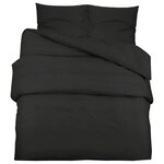vidaXL Ensemble de housse de couette Noir 200x220 cm Microfibre légère