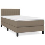 vidaXL Sommier à lattes de lit avec matelas Taupe 90x190 cm Tissu