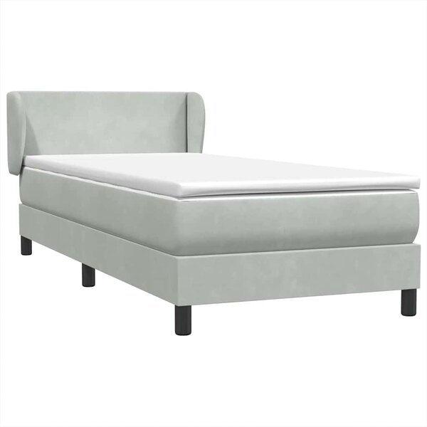 vidaXL Sommier à lattes de lit et matelas gris clair 80x210 cm velours