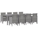 vidaXL Ensemble de salle à manger pour jardin 9 Pièces Blanc Rattan Polt