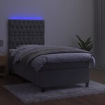 vidaXL Sommier à lattes de lit et matelas et LED Gris clair 90x190 cm