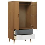 vidaXL Garde-robe MOLDE Marron 90x55x175 cm Bois massif de pin