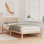 vidaXL Cadre de lit avec tête de lit Marron 80 x 210 cm Pin massif