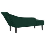 vidaXL Chaise longue avec coussins vert foncé velours