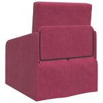 vidaXL Canapé-Lit Bordeaux 65 x 80 x 83 cm Velours