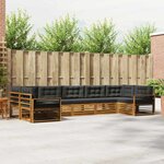 vidaXL Ensemble de canapés d'extérieur 7 Pièces Naturel et Anthracite