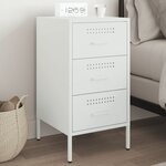 vidaXL Table de chevet blanc 36x39x68 cm acier laminé à froid