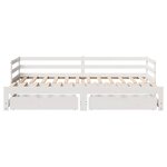 vidaXL Lit de jour et tiroirs sans matelas blanc 90x200 cm bois massif