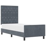 vidaXL Cadre de Lit Gris Foncé 80x200 cm Velours