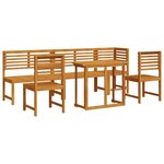 vidaXL Ensemble bistro de jardin 6 Pièces Marron Bois d'acacia massif