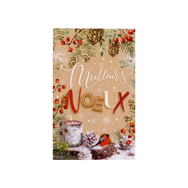 Carte de voeux avec enveloppe - lot de 5 cartes meilleurs voeux