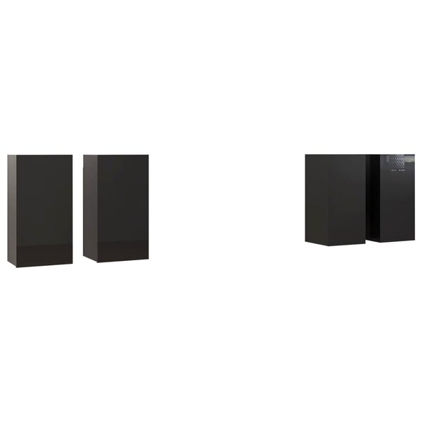 vidaXL Meubles TV 4 Pièces Noir brillant 30 5x30x60 cm Aggloméré
