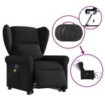 vidaXL Fauteuil inclinable de massage électrique Noir Tissu