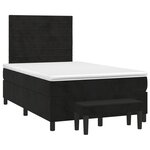 vidaXL Sommier à lattes de lit avec matelas Noir 120x200 cm Velours