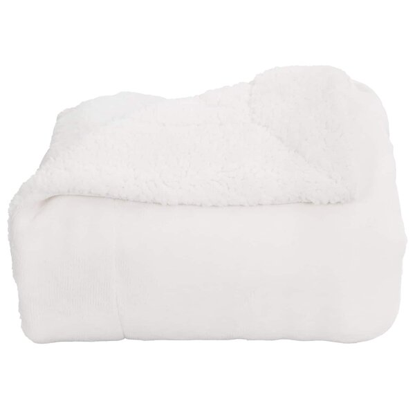 vidaXL Jeté Blanc 150 x 200 cm Toison