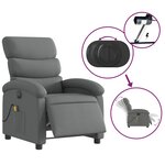 vidaXL Fauteuil inclinable de massage électrique gris foncé tissu