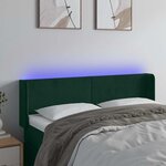 vidaXL Tête de lit à LED Vert foncé 147x16x78/88 cm Velours