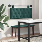 vidaXL Tête de lit suspendue Avec lumière LED Vert foncé Tissu