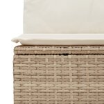 Ensemble de Canapé de Jardin 5 Pièces avec Coussins Beige Poly Rotin Acacia