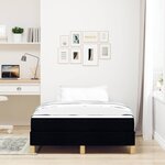 vidaXL Lit à ressorts Noir  Marron 120 x 200 cm Tissu  Bois Engineered