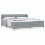 vidaXL Lit à Ressorts avec Matelas Crème 90x200 cm Tissu Gris clair