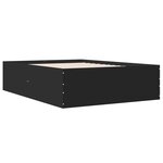 vidaXL Cadre de lit noir 135x190 cm bois d'ingénierie