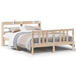 vidaXL Cadre de lit avec tête de lit sans matelas 120x200 cm