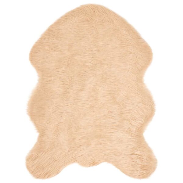 vidaXL Tapis en Peau de Mouton Synthétique Beige 80 x 120 cm Polyester