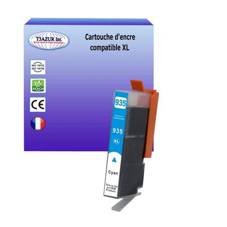 Cartouche compatible avec HP OfficeJet 6825, Pro 6220 ePrinter remplace HP 935XL Cyan - T3AZUR