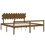 vidaXL Lit pour personne âgée et tête de lit 200x200 cm bois massif