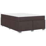 vidaXL Cadre de lit Marron foncé 160 x 200 cm tissu
