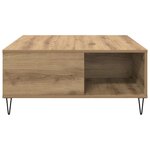 vidaXL Table basse chêne artisanal 80 x 80 x 36 5 cm Bois d'ingénierie