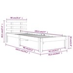 vidaXL Cadre de lit sans matelas blanc 90x190 cm