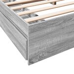 vidaXL Cadre de lit et tiroirs sonoma gris 200x200cm bois d'ingénierie