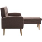 vidaXL Canapé en forme de L revêtement en tissu 186x136x79 cm marron