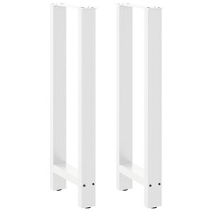 vidaXL Pieds de table de bar Blanc 2 pièces 50 x (100-101) cm Acier