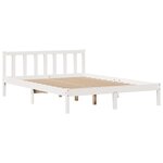 vidaXL Cadre de lit sans matelas blanc 135x190 cm bois de pin massif