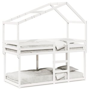 vidaXL Lit superposé sans matelas blanc 80x200 cm bois de pin massif