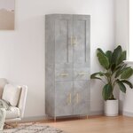 vidaXL Buffet haut Gris béton 69 5x34x180 cm Bois d'ingénierie