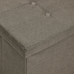 vidaXL Banc de rangement pliable Taupe Faux lin