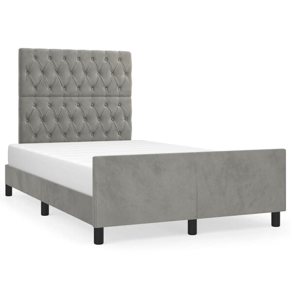vidaXL Cadre de lit sans matelas gris clair 120x200 cm velours