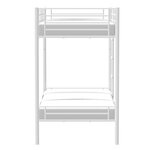 Lits superposés séparables en métal - Blanc - Sommiers inclus - 2 x 90 x 190 cm - ABBY