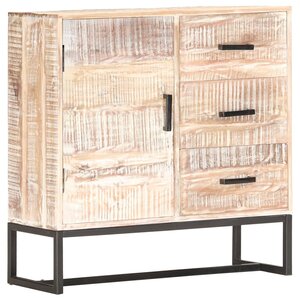 vidaXL Buffet Blanc 73x30x75 cm Bois d'acacia massif