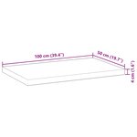 vidaXL Dessus de bureau non traité 100x50x4 cm bois d'acacia massif