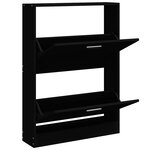 vidaXL Armoire à chaussures Noir 59x17x81 cm Bois d'ingénierie
