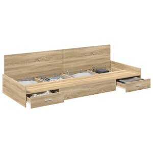 vidaXL Cadre de lit Chêne Sonoma 98 5 x 200 cm Bois d'ingénierie