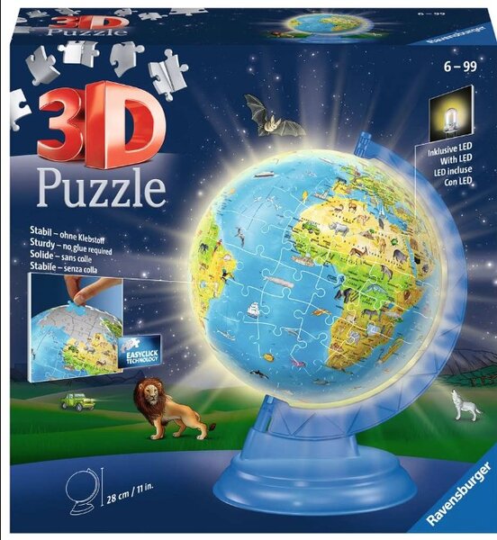 Puzzle 3D Globe illumine 180p
